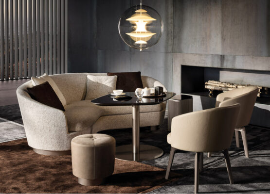 Bộ sofa cong cho không gian phòng khách rộng