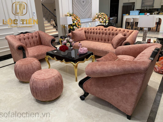 ghế sofa gỗ cao cấp gia công sản xuất tại xưởng sofa Lộc Tiến