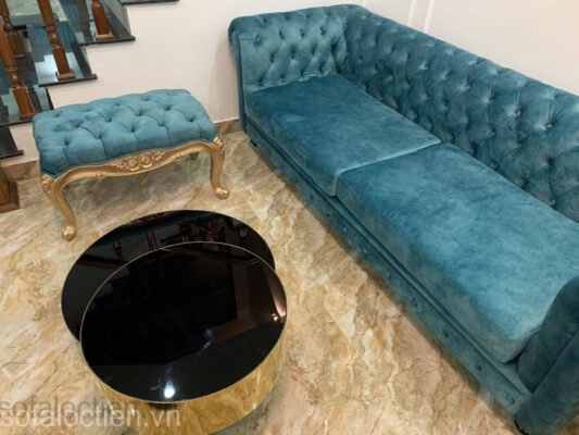 ghế sofa văng không gian phòng khách nhỏ gia công sản xuất tại xưởng sofa Lộc Tiến