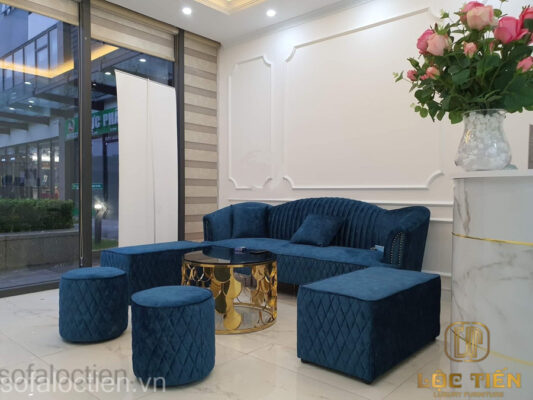 ghế sofa văng không gian phòng khách nhỏ gia công sản xuất tại xưởng sofa Lộc Tiến
