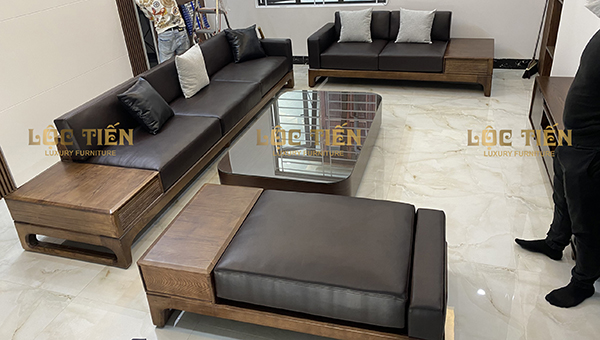 bộ bàn ghế sofa gỗ cao cấp sang trọng sản xuất tại xưởng sofa lộc tiến