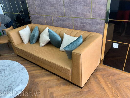 ghế sofa văng không gian phòng khách nhỏ gia công sản xuất tại xưởng sofa Lộc Tiến
