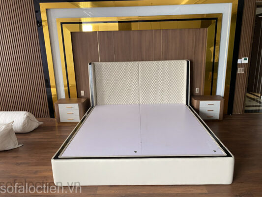 Giường ngủ hiện đại bọc da cao cấp gia công chế tác tại xưởng Sofa Lộc Tiến