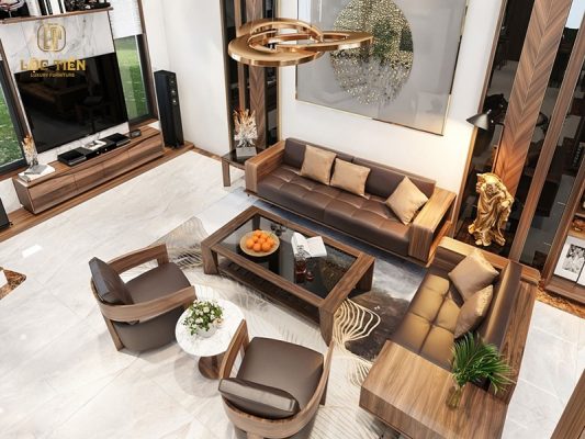 Sofa gỗ óc chó cao cấp